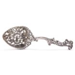 A LATE VICTORIAN SILVER SIFTING SPOON