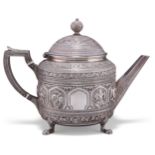 A VICTORIAN SCOTTISH SILVER TEAPOT