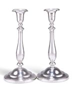 A PAIR OF GEORGE III SILVER CANDLESTICKS