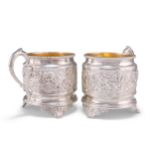 A PAIR OF VICTORIAN SILVER MUGS