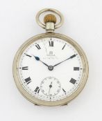 WHITE METAL OMEGA POCKET WATCH