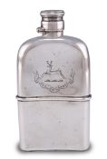 A VICTORIAN SILVER HIP FLASK