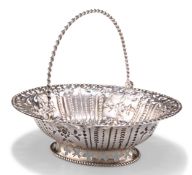 A GEORGE III SILVER PIERCED BASKET