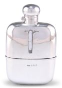 A GEORGE V SILVER-MOUNTED GLASS FLASK