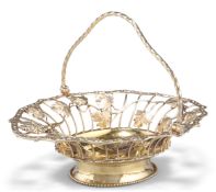 A GEORGE III SILVER-GILT PIERCED BASKET