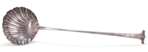 A GEORGE III SILVER SOUP LADLE