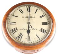 A VICTORIAN MAHOGANY SINGLE-FUSEE DIAL CLOCK