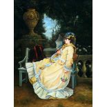 LADY SEATED IN A GARDEN