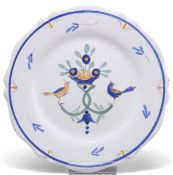 A FRENCH FAÏENCE PLATE