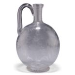 A GLASS CLARET JUG, CIRCA 1870