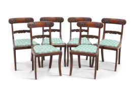 A SET OF SIX REGENCY ROSEWOOD DINING CHAIRS