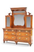 A VICTORIAN LARGE MAHOGANY MIRROR BACK SIDEBOARD