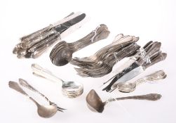 A PART SERVICE OF GERMAN SILVER PLATED CUTLERY