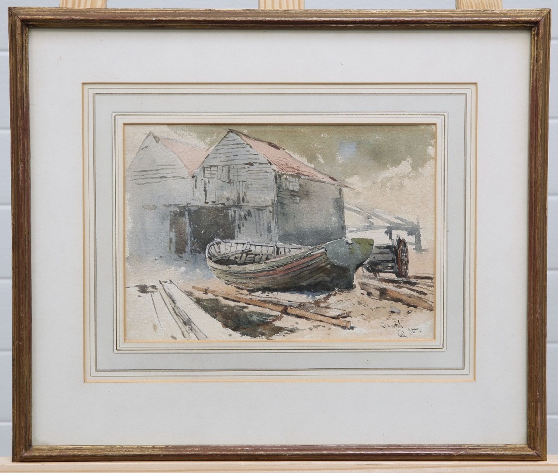 CHARLES ROWBOTHAM (1856-1921), A SHIPWRIGHT'S YARD AT IPSWICH AND OLD CALSTAIN - Bild 2 aus 4