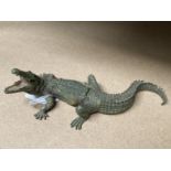 AFTER FRANZ BERGMAN, A COLD-PAINTED BRONZE MODEL OF A CROCODILE