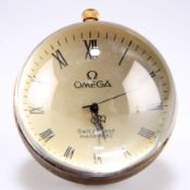 A BRASS MOUNTED DESK CLOCK