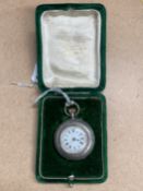 A SILVER PENDANT WATCH