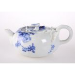 A SMALL BLUE AND WHITE EWER AND COVER