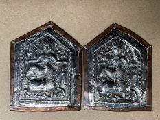 A PAIR OF 19TH CENTURY MIDDLE EASTERN SILVER PLAQUES