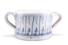 A DUTCH DELFT POSSET POT, 18TH CENTURY