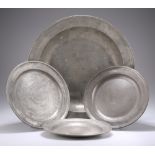 A GROUP OF 18TH AND EARLY 19TH CENTURY PEWTER