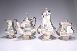 A VICTORIAN SILVER-PLATED FOUR-PIECE TEA AND COFFEE SERVICE