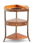 A GEORGE III MAHOGANY CORNER WASH STAND