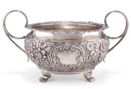 A GEORGE IV IRISH SILVER SUGAR BOWL