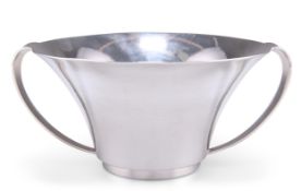 A DANISH STERLING SILVER TWIN-HANDLED BOWL