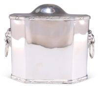 A GEORGE V SILVER BISCUIT BOX