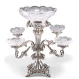 A FINE 19TH CENTURY SILVER-PLATED CENTREPIECE