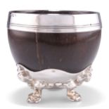 A VICTORIAN SILVER-MOUNTED COCONUT CUP