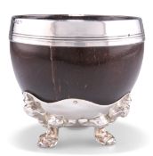 A VICTORIAN SILVER-MOUNTED COCONUT CUP