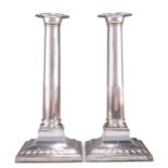 A PAIR OF OLD SHEFFIELD PLATE CANDLESTICKS, CIRCA 1770