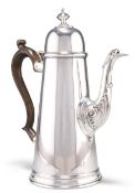 AN EXTREMELY RARE GEORGE I PROVINCIAL SILVER COFFEE POT