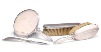 A DANISH STERLING SILVER DRESSING TABLE SET