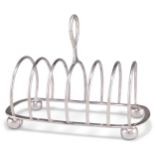 A VICTORIAN LARGE SILVER TOAST RACK