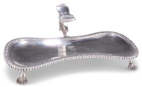 A GEORGE III SILVER SNUFFERS TRAY