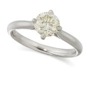 A PLATINUM SOLITAIRE DIAMOND RING