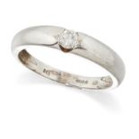 A 9 CARAT WHITE GOLD SOLITAIRE DIAMOND RING