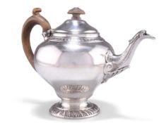 A GEORGE III SILVER TEAPOT