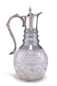 AN ELIZABETH II SILVER-MOUNTED CLARET JUG