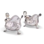 A PAIR OF GEORGE III SILVER SAUCE BOATS