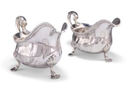 A PAIR OF GEORGE III SILVER SAUCE BOATS