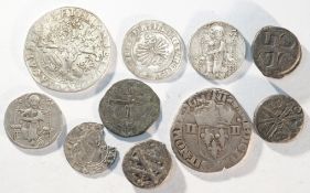 A group (10) of mixed world hammered coins