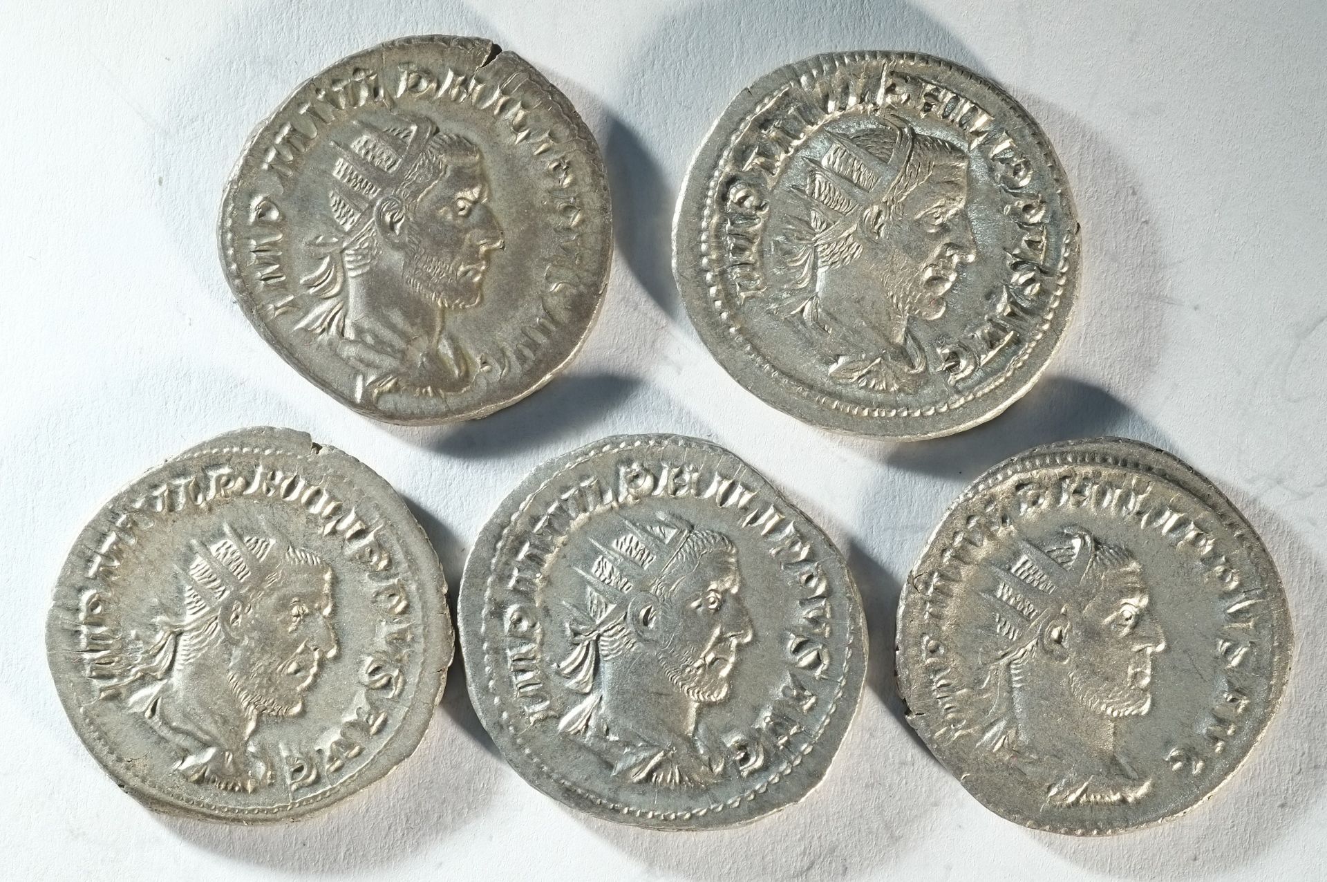 5x silver antoninianii of Philip I (244 - 249 CE) - Bild 2 aus 2