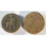 2x Julio-Claudian coins consisting of: Caligula (37 - 41 CE) brass dupondius
