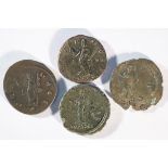 4x Carausius (286 - 293 CE) Ae antoninianus consisting of: 3.6 grams, 23.9mm. C mint. In the name of