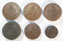 6x 18th century provincial tokens