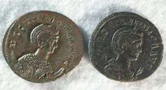 2x Ae antoninianii of Magnia Urbica (283 - 285 CE), wife of Carinus
